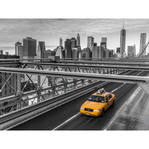 Taxi on Brooklyn Bridge, New York