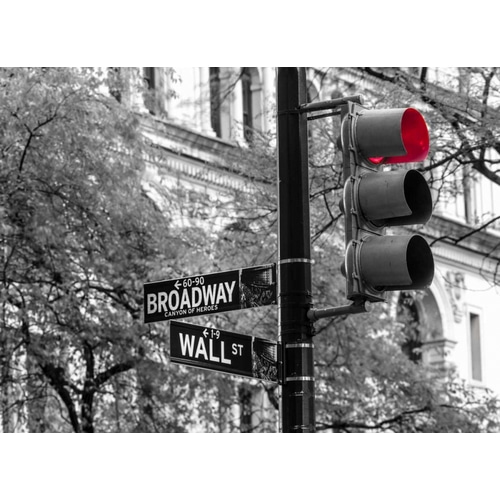 Traffic lights with street signs - New York City