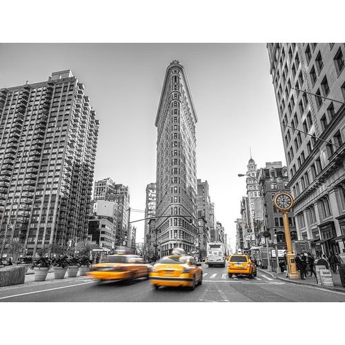 Yellow Taxis- Flatiron Building-Manhattan-New York