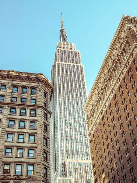 Low angle shot of a Empire State building - New York