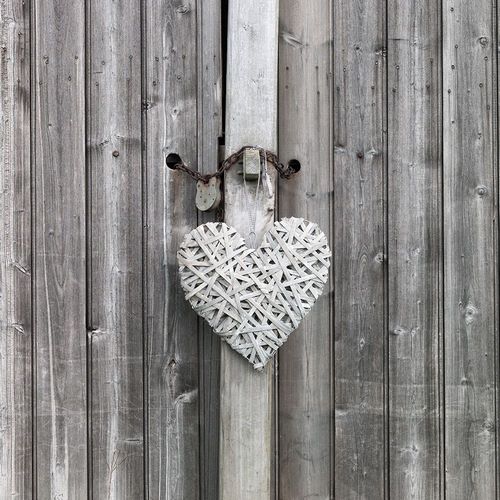 Heart on old rustic door