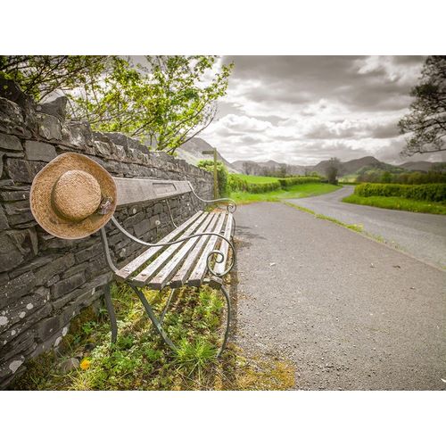 Frank, Assaf 아티스트의 Bench with a hat on countryside road 작품