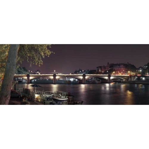 Evening shot of Bridge over river Seine, Paris, France