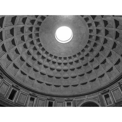 Roman Pantheon dome from inside, Rome, Italy