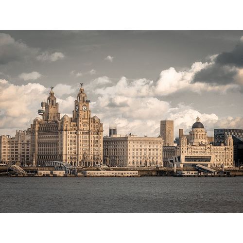 Liverpool skyline across the River Mersey, UK