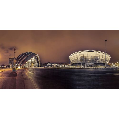 Evening view of Clyde Auditorium and SSE Hydro in Glasgow, FTBR-1904