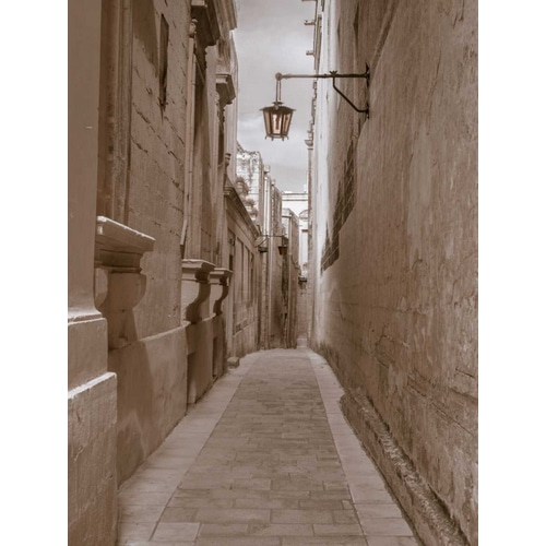 Narrow street in town of Mdina, Malta