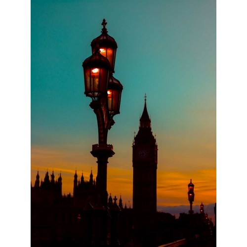 Street lamp with Big Ben, London, UK