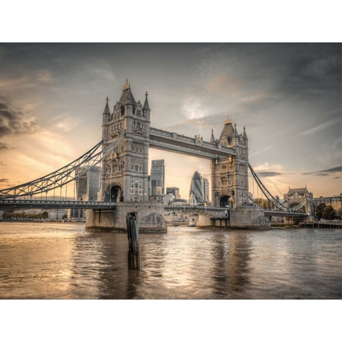 Famous Tower Bridge over River Thames, London, UK, FTBR-1827