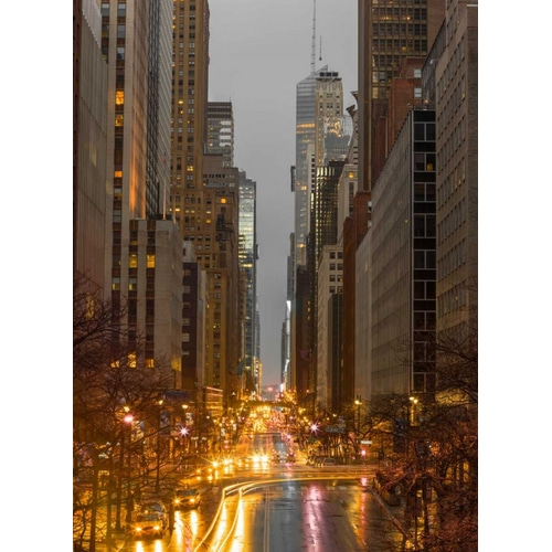 Evening view of streets of Manhattan, New York City