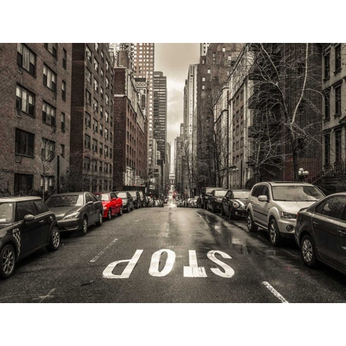 Streets of Manhattan with cars, New York City