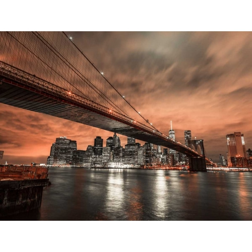 Brooklyn bridge over East river, New York