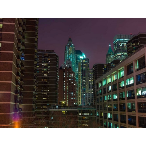 New York cityscape at night