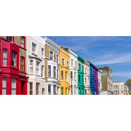 Colorful buildings on Portobello Road, London