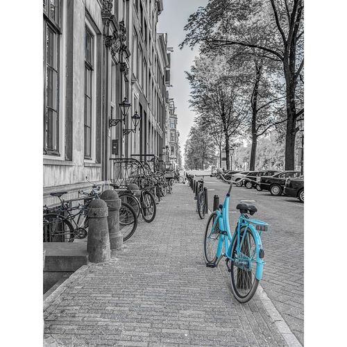 Frank, Assaf 아티스트의 Bicycle parked on the sidewalk-Amsterdam 작품