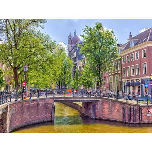 Canal through Amsterdam city