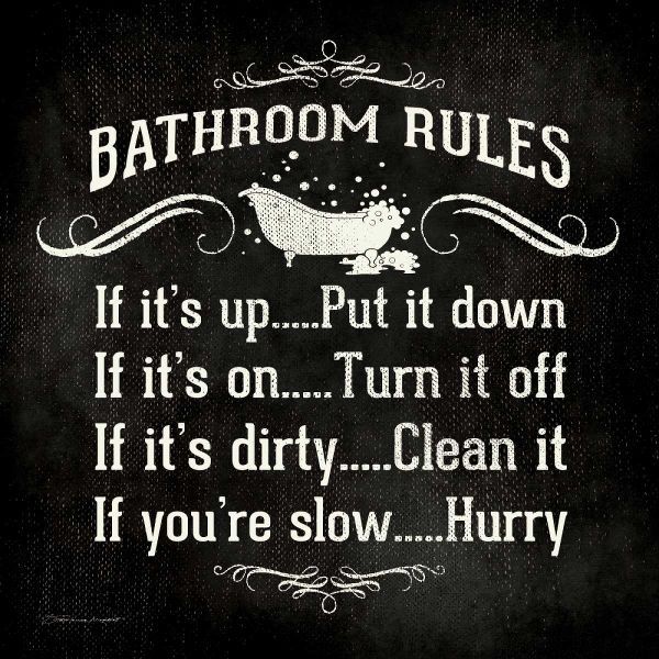 Bathroom Rules - Black