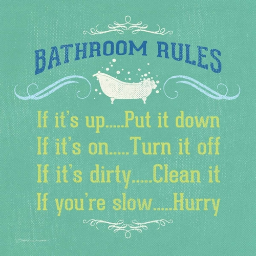 Bathroom Rules  - Green
