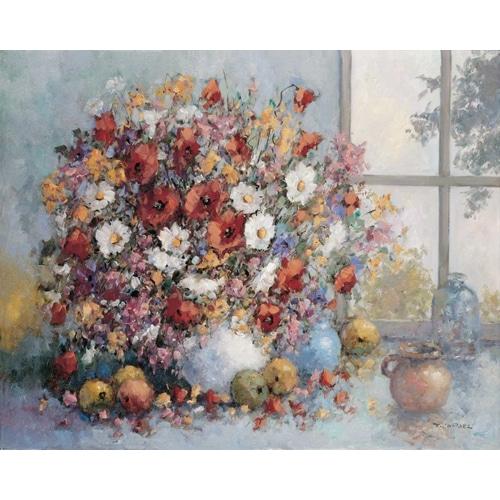 Colorful flowers in vase