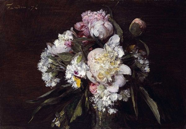 Peonies, White Carnations and Roses