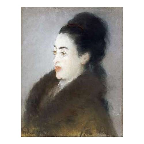 Woman in a Fur Coat in Profile