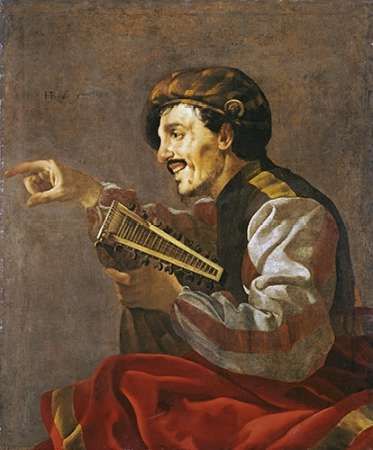 A Seated Lutanist Pointing