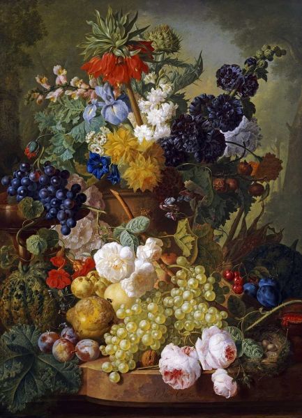 A Still Life of Flowers and Fruit