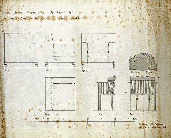 Designs For An Upholstered Chair, 1909