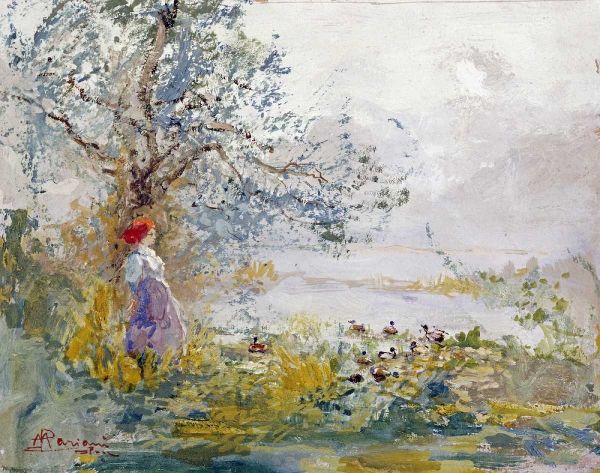 A Peasant Girl and Ducks