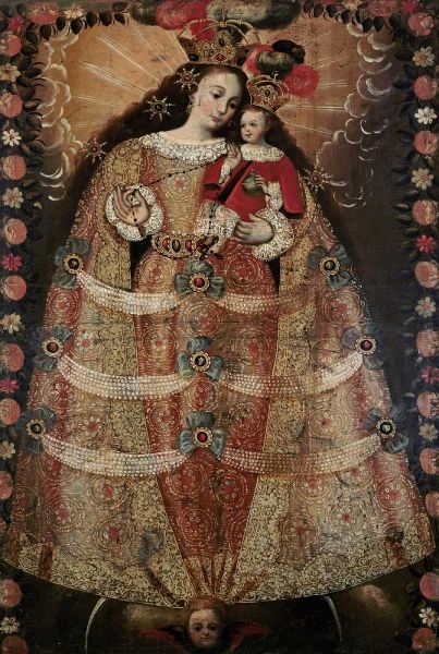 The Virgin of Pomata With a Rosary