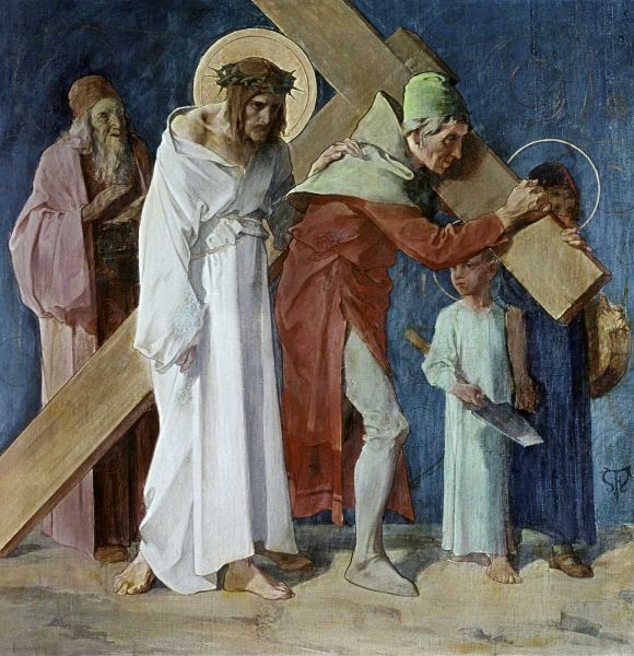 Simon of Cyrene Helps Jesus, 5th Station of The Cross