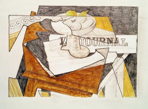 Still Life With a Newspaper and a Wooden Table