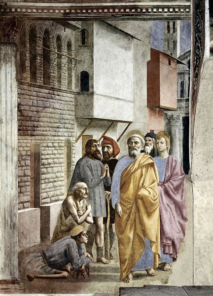 Saint Peter Following Saint John As He Heals The Sick With His Shadow