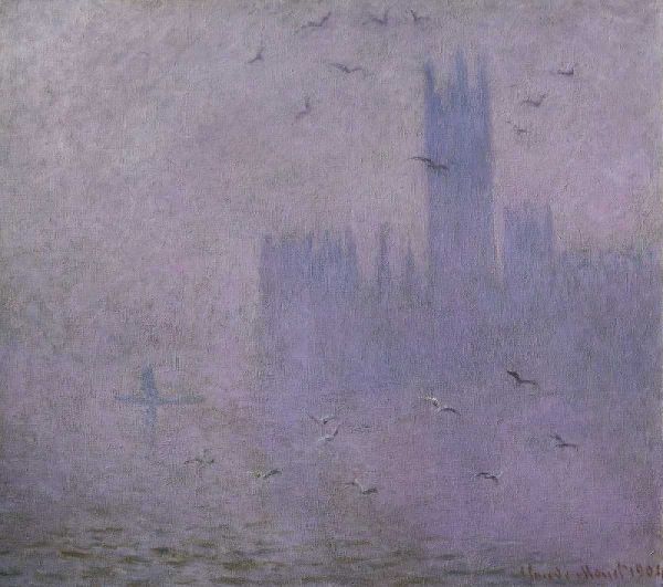 Seagulls - The River Thames and Houses of Parliament, London