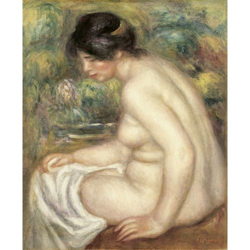 Profile Of Seated Bather