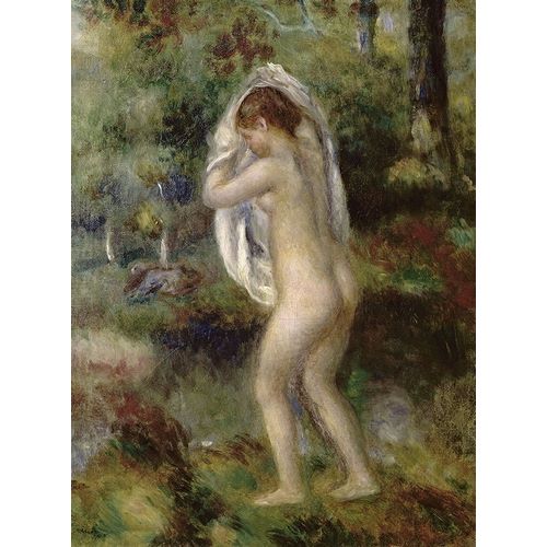 Young Girl Undressing To Bathe In The Forest