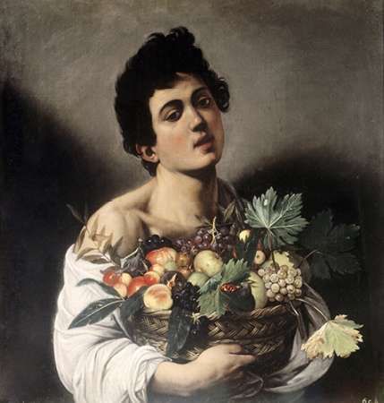 Young Boy with Basketful of Fruit