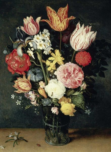 Tulips, Roses and other Flowers in a Glass