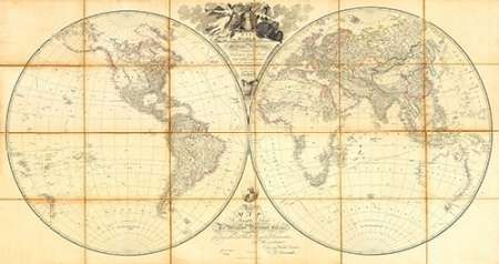 Map of the World, Researches of Capt. James Cook, 1808