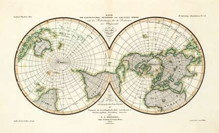Karte Der Magnetischen Meridiane und Parallel-Kreise, 1840