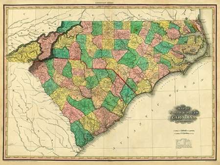 Map of North and South Carolina, 1823