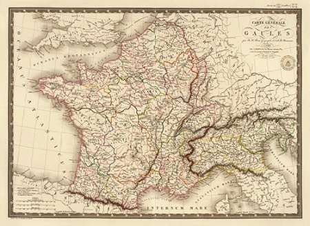 Carte generale des Gaules, 1821