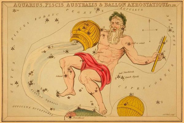 Aquarius, Piscis Australis and Ballon Aerostatique, 1825