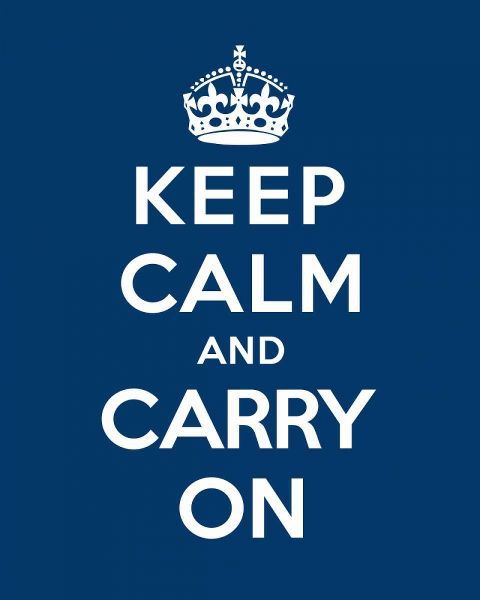 Keep Calm and Carry On - Blue