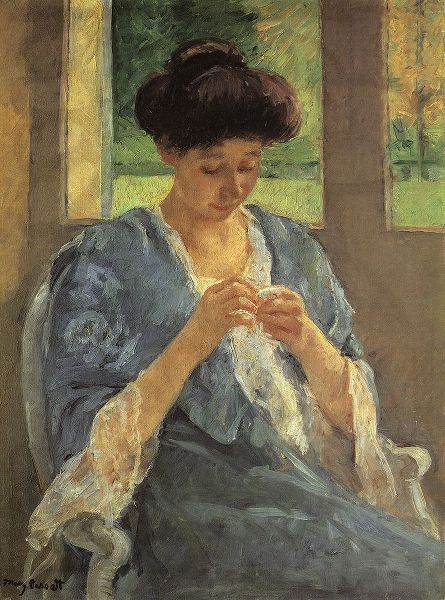 Augusta Sewing Before A Window 1910