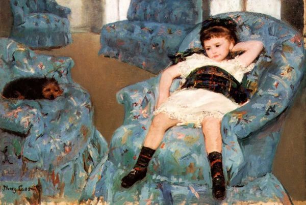 Little Girl In A Blue Armchair 1878