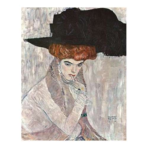 Lady With Black Feather Hat 1910