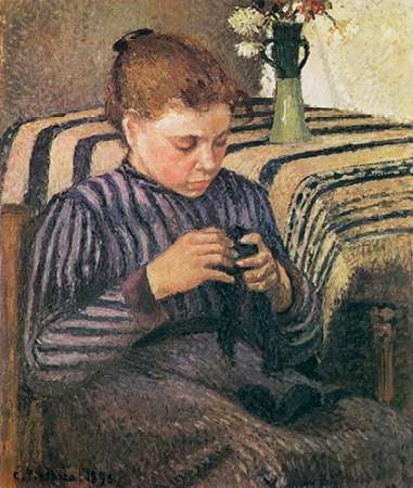 Young Woman Mending 1895