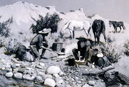 Prospectors Making Frying Pan Bread