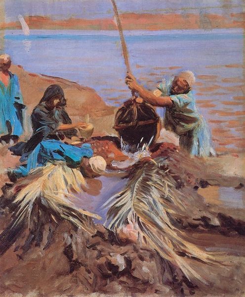 Egyptians Raising Water from Nile, 1890